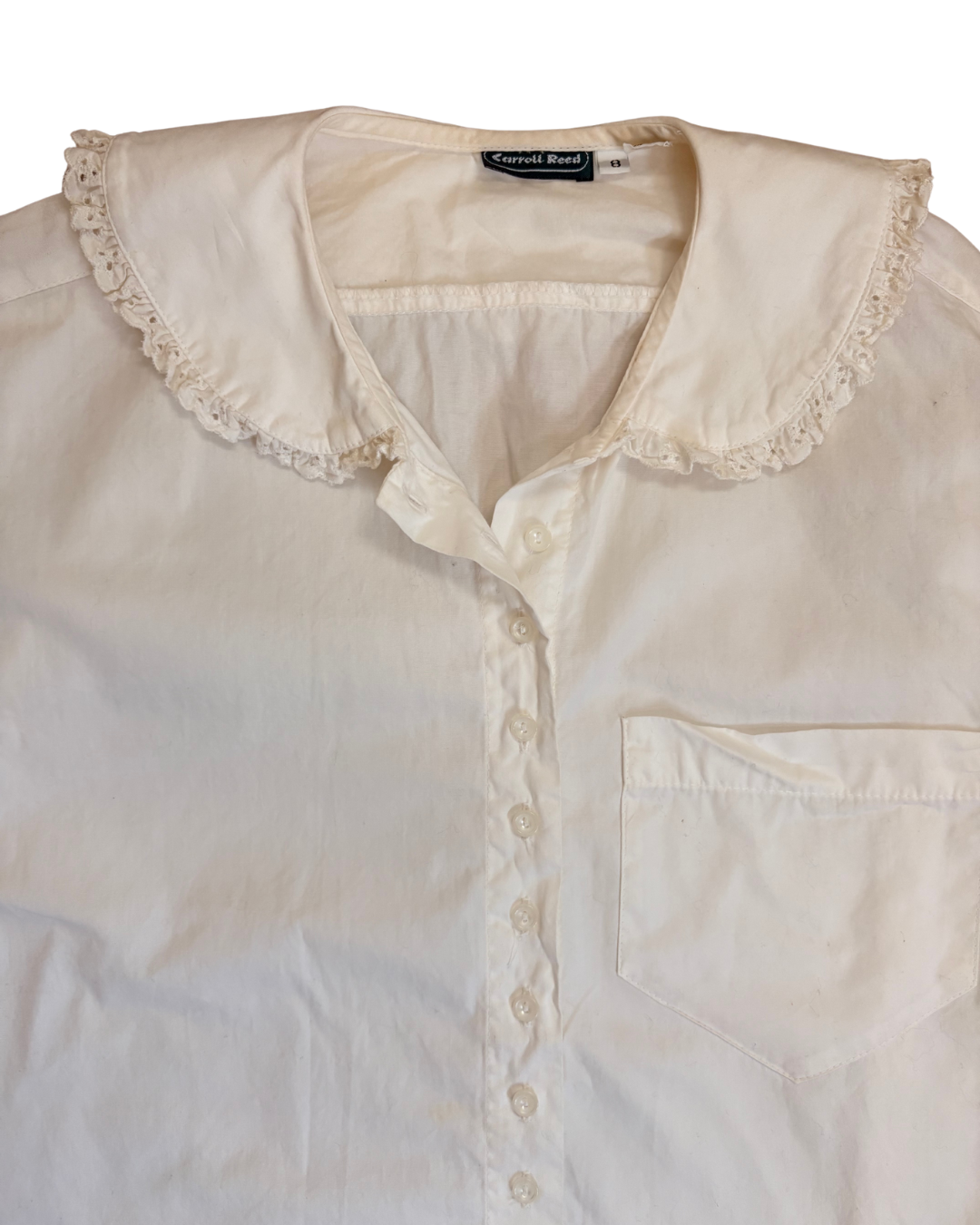 carroll reed lace trim collar blouse