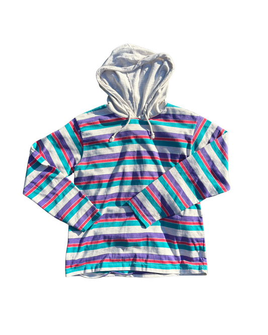 striped pullover hoodie tee