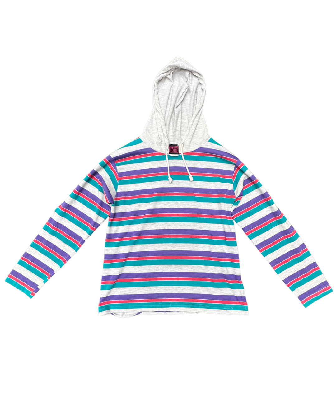striped pullover hoodie tee