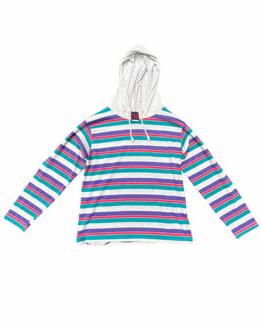 striped pullover hoodie tee