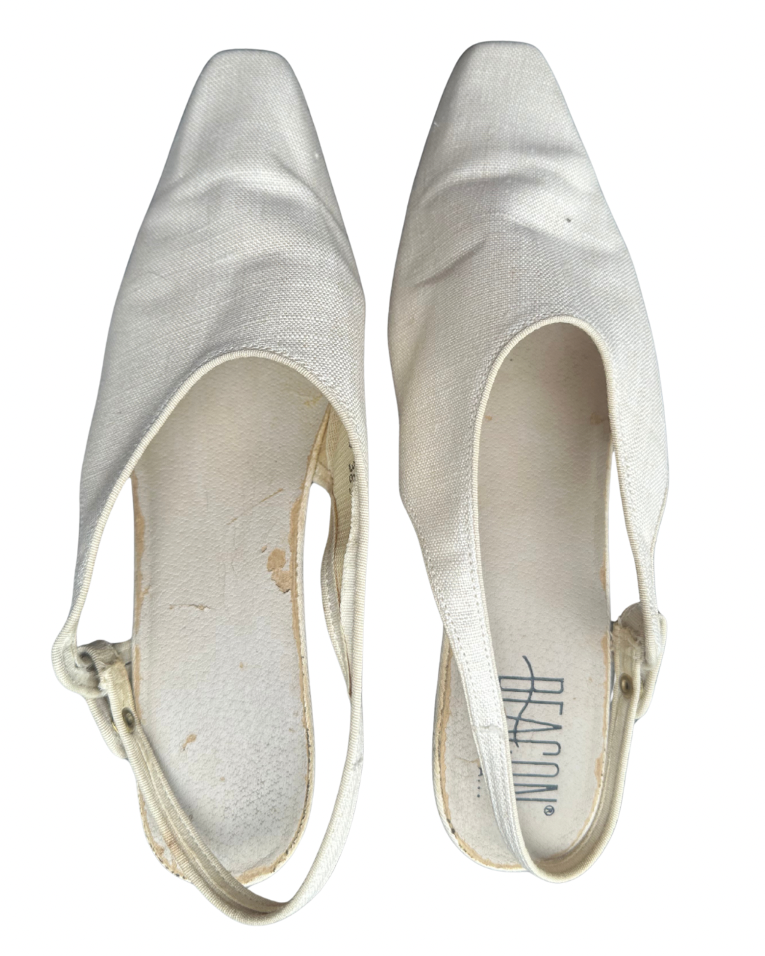 vintage canvas slingback heels