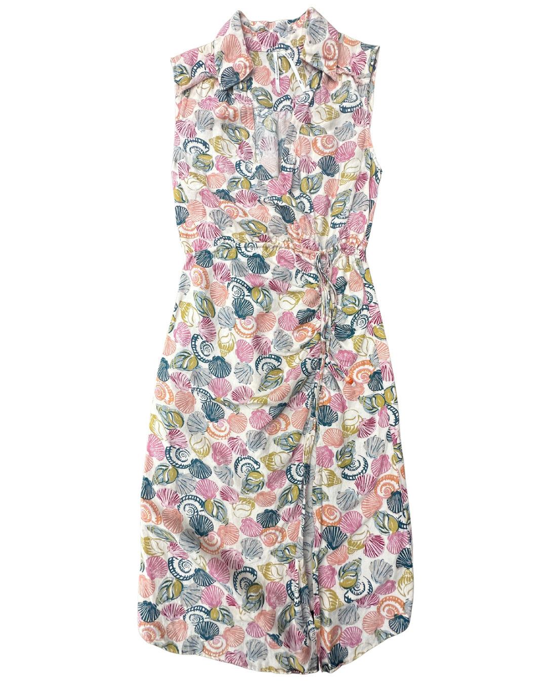 linen blend seashell dress
