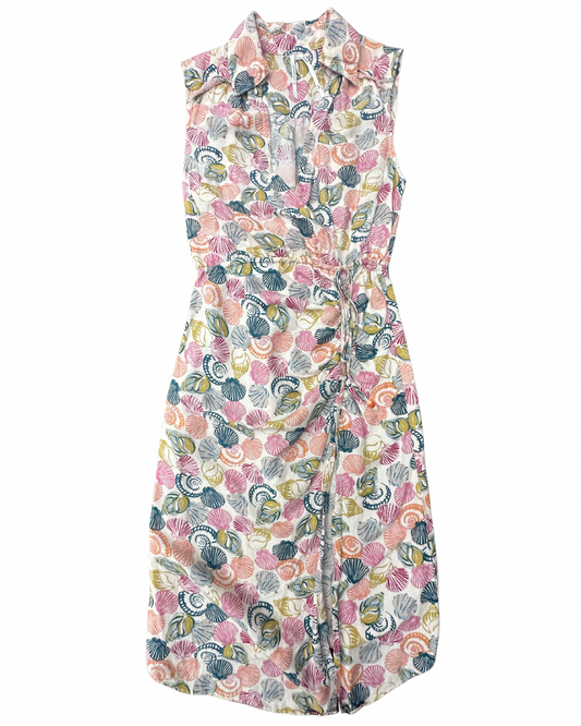 linen blend seashell dress