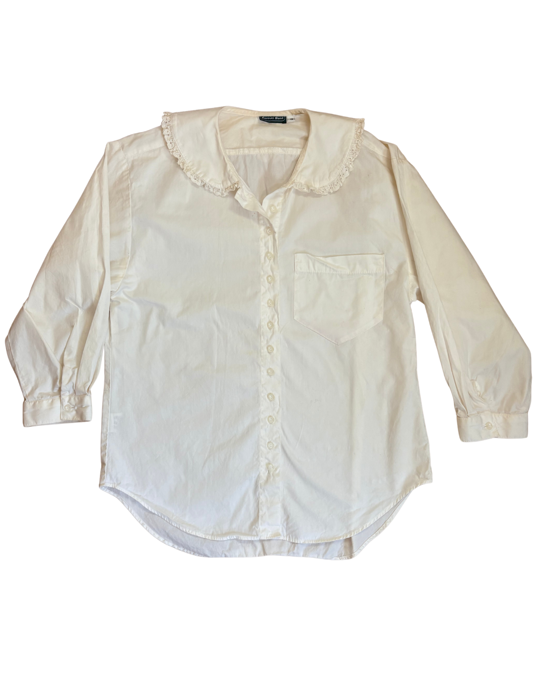 carroll reed lace trim collar blouse