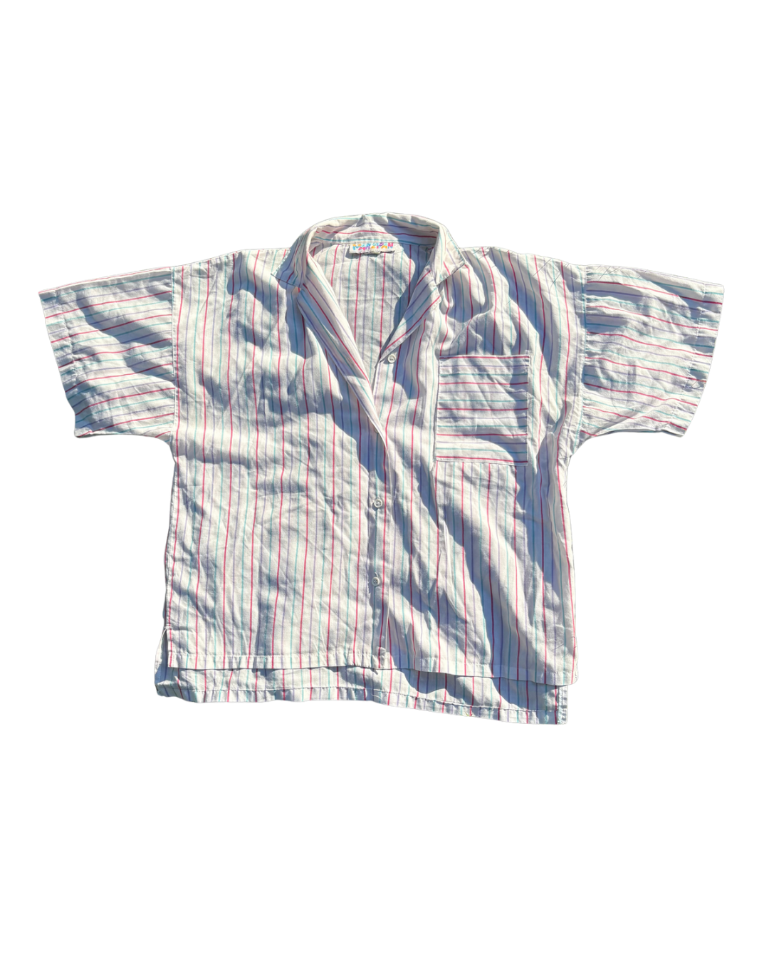 striped button-up