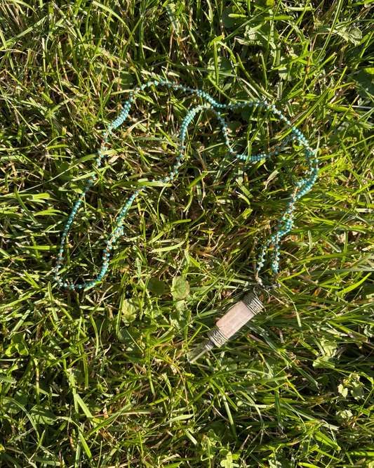 rose + clear quartz | pendulum necklace